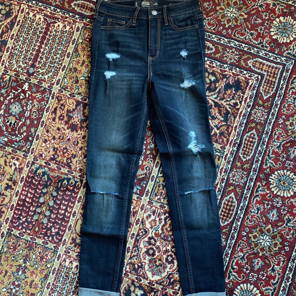 Hollister High Rise Distressed Super Skinny Jeans